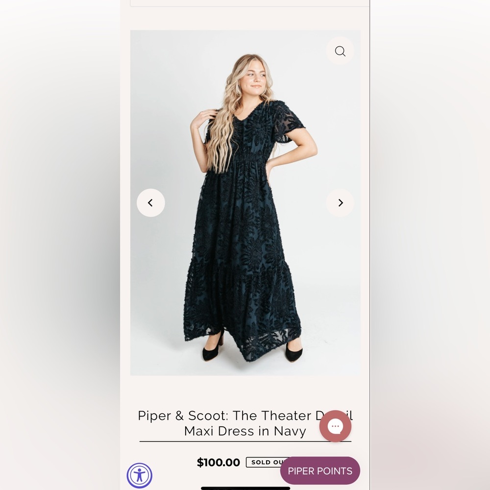 Navy Maxi Texture Dress XL